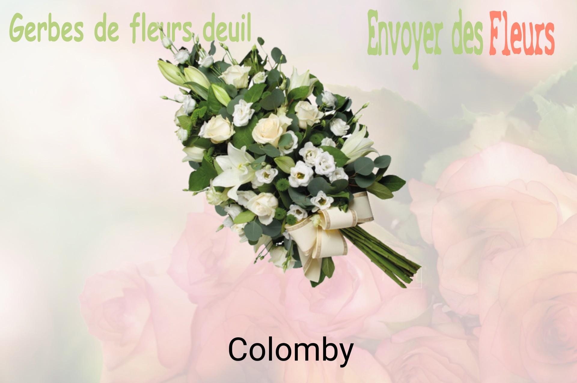 Gerbe de fleurs de deuil livrée à Colomby